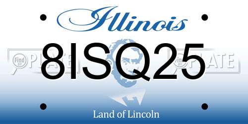 8ISQ25 Illinois License Plate