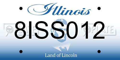 8ISS012 Illinois License Plate