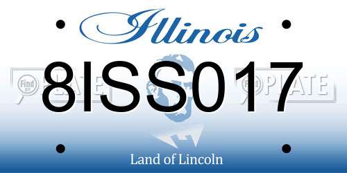 8ISS017 Illinois License Plate