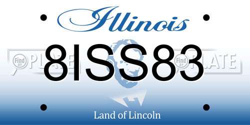 8ISS83 Illinois License Plate
