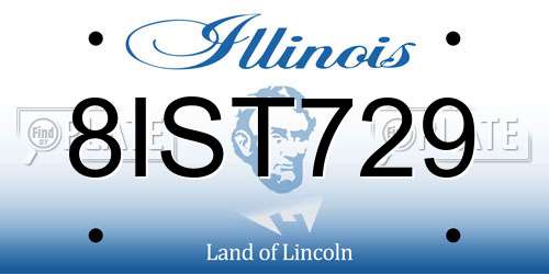8IST729 Illinois License Plate