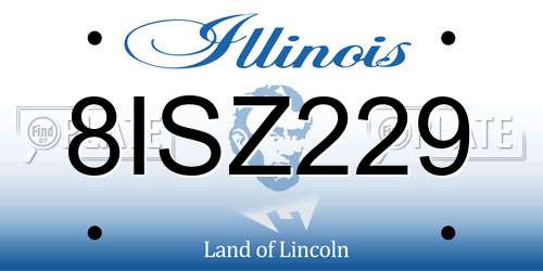 8ISZ229 Illinois License Plate