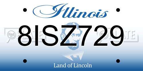 8ISZ729 Illinois License Plate