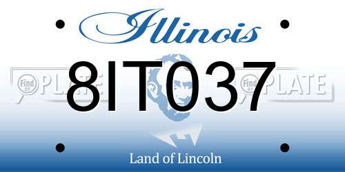 8IT037 Illinois License Plate