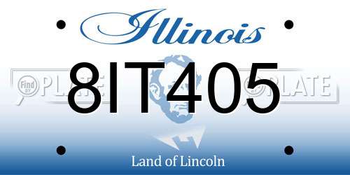 8IT405 Illinois License Plate