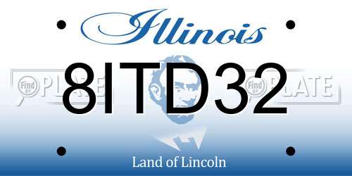 8ITD32 Illinois License Plate