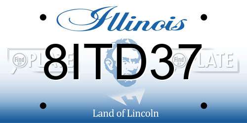 8ITD37 Illinois License Plate