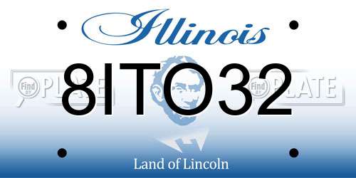 8ITO32 Illinois License Plate