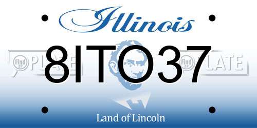 8ITO37 Illinois License Plate