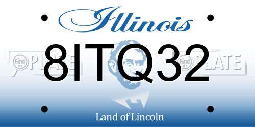 8ITQ32 Illinois License Plate