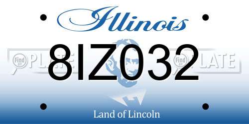 8IZ032 Illinois License Plate