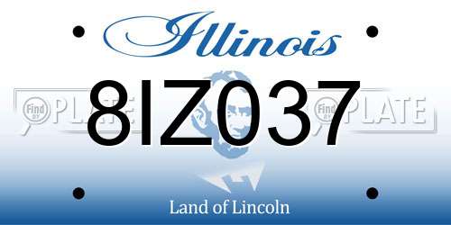 8IZ037 Illinois License Plate