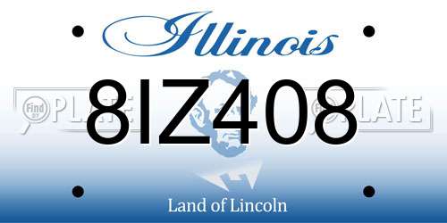 8IZ408 Illinois License Plate