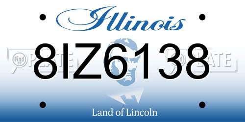 8IZ6138 Illinois License Plate