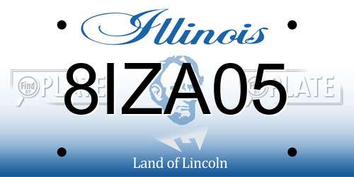 8IZA05 Illinois License Plate