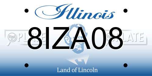 8IZA08 Illinois License Plate