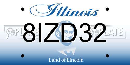 8IZD32 Illinois License Plate