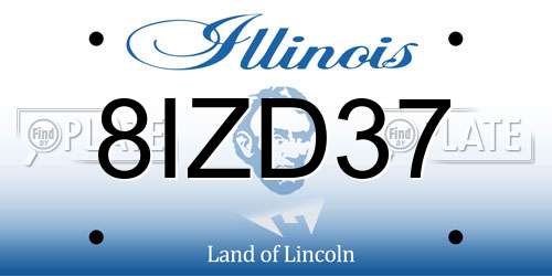 8IZD37 Illinois License Plate
