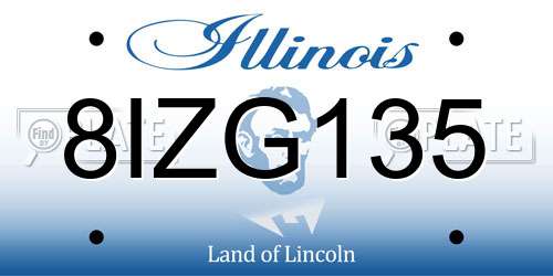 8IZG135 Illinois License Plate