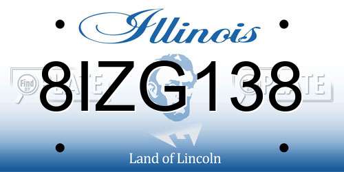 8IZG138 Illinois License Plate