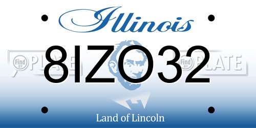 8IZO32 Illinois License Plate