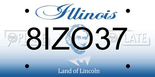 8IZO37 Illinois License Plate