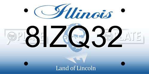 8IZQ32 Illinois License Plate