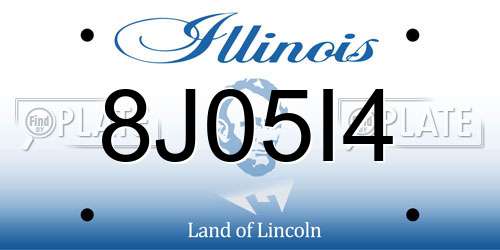 8J05I4 Illinois License Plate