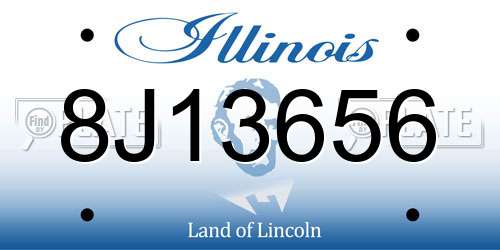 8J13656 Illinois License Plate