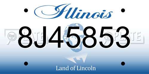 8J45853 Illinois License Plate