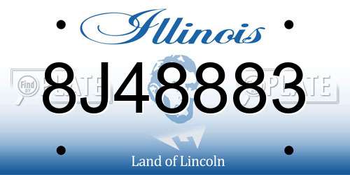 8J48883 Illinois License Plate