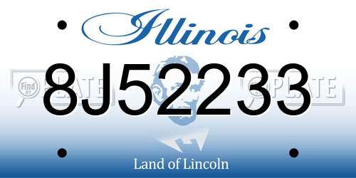 8J52233 Illinois License Plate