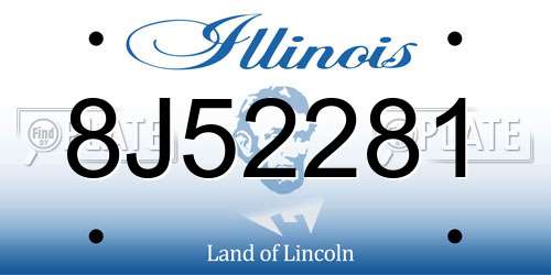 8J52281 Illinois License Plate