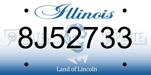 8J52733 Illinois License Plate