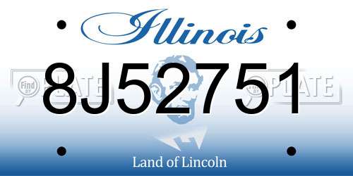 8J52751 Illinois License Plate