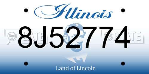 8J52774 Illinois License Plate