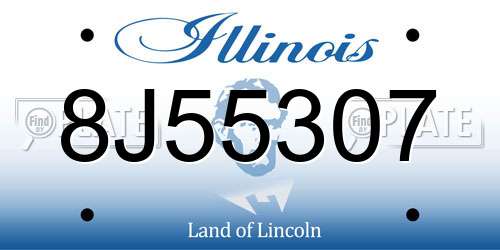 8J55307 Illinois License Plate