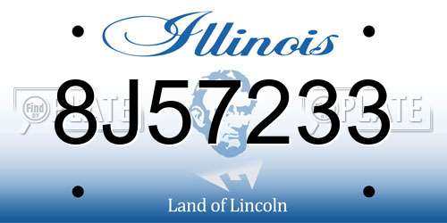 8J57233 Illinois License Plate