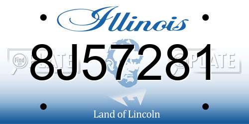 8J57281 Illinois License Plate