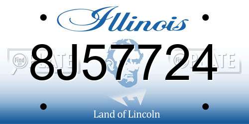 8J57724 Illinois License Plate