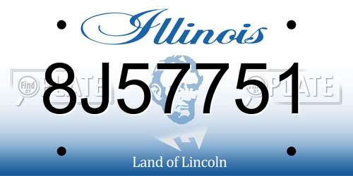 8J57751 Illinois License Plate