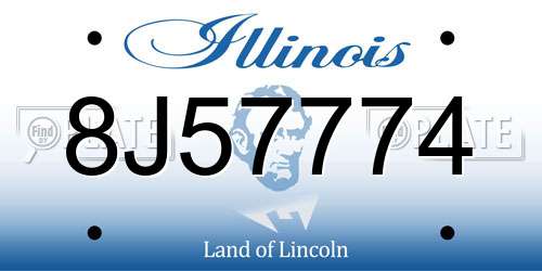 8J57774 Illinois License Plate