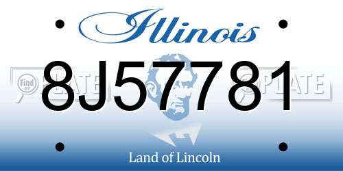 8J57781 Illinois License Plate