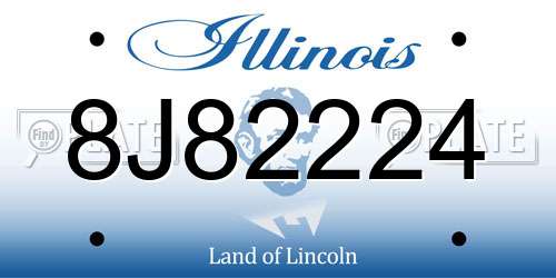 8J82224 Illinois License Plate