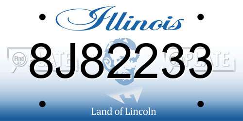 8J82233 Illinois License Plate