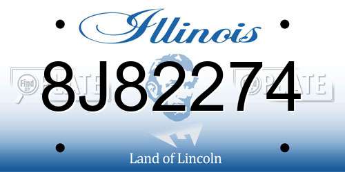 8J82274 Illinois License Plate