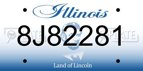8J82281 Illinois License Plate