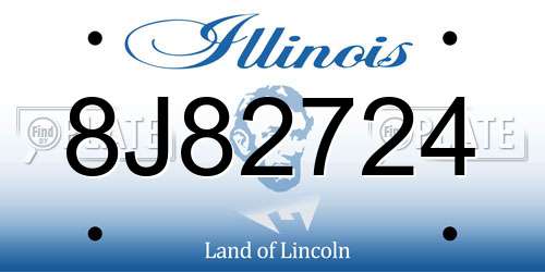 8J82724 Illinois License Plate