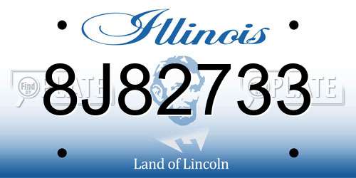 8J82733 Illinois License Plate