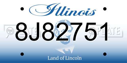 8J82751 Illinois License Plate